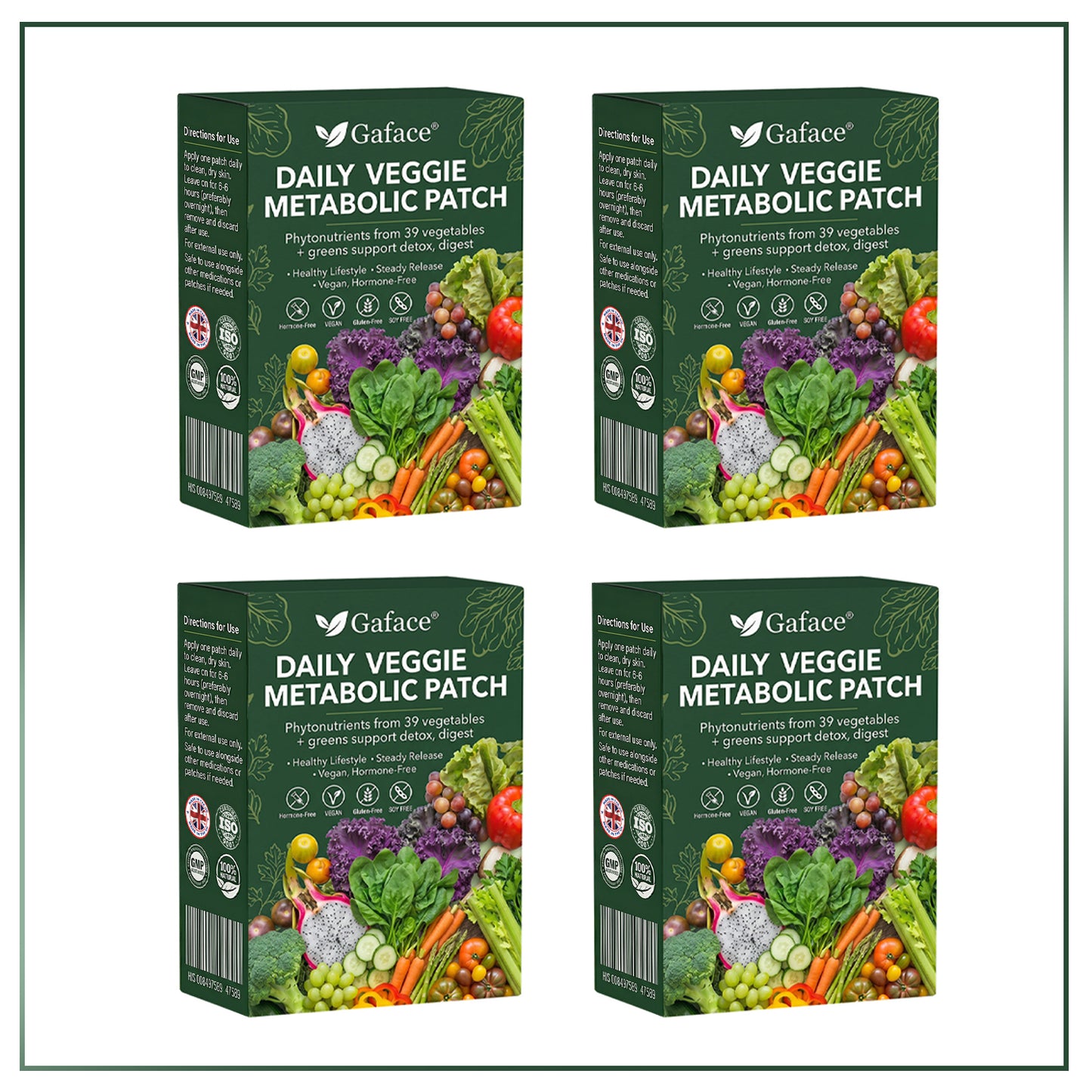 𝐆𝐚𝐟𝐚𝐜𝐞® 𝐃𝐚𝐢𝐥𝐲 𝐕𝐞𝐠𝐞𝐭𝐚𝐛𝐥𝐞 𝐌𝐞𝐭𝐚𝐛𝐨𝐥𝐢𝐜 𝐏𝐚𝐭𝐜𝐡 𝐮𝐬𝐞𝐬 𝐨𝐫𝐠𝐚𝐧𝐢𝐜 𝐯𝐞𝐠𝐞𝐭𝐚𝐛𝐥𝐞 𝐞𝐱𝐭𝐫𝐚𝐜𝐭𝐬 𝐚𝐧𝐝 𝐩𝐡𝐲𝐭𝐨𝐧𝐮𝐭𝐫𝐢𝐞𝐧𝐭𝐬 𝐟𝐫𝐨𝐦 𝟑𝟗 𝐯𝐞𝐠𝐞𝐭𝐚𝐛𝐥𝐞𝐬 + 𝐠𝐫𝐞𝐞𝐧𝐬 𝐭𝐨 𝐬𝐮𝐩𝐩𝐨𝐫𝐭 𝐝𝐞𝐭𝐨𝐱, 𝐝𝐢𝐠𝐞𝐬𝐭𝐢𝐨𝐧 & 𝐦𝐞𝐭𝐚𝐛𝐨𝐥𝐢𝐜 𝐫𝐞𝐬𝐞𝐭, 𝐚𝐧𝐝 𝐛𝐨𝐨𝐬𝐭 𝐞𝐧𝐞𝐫𝐠𝐲 𝐟𝐨𝐫 𝐚𝐥𝐥-𝐝𝐚𝐲 𝐰𝐞𝐥𝐥𝐧𝐞𝐬𝐬.
