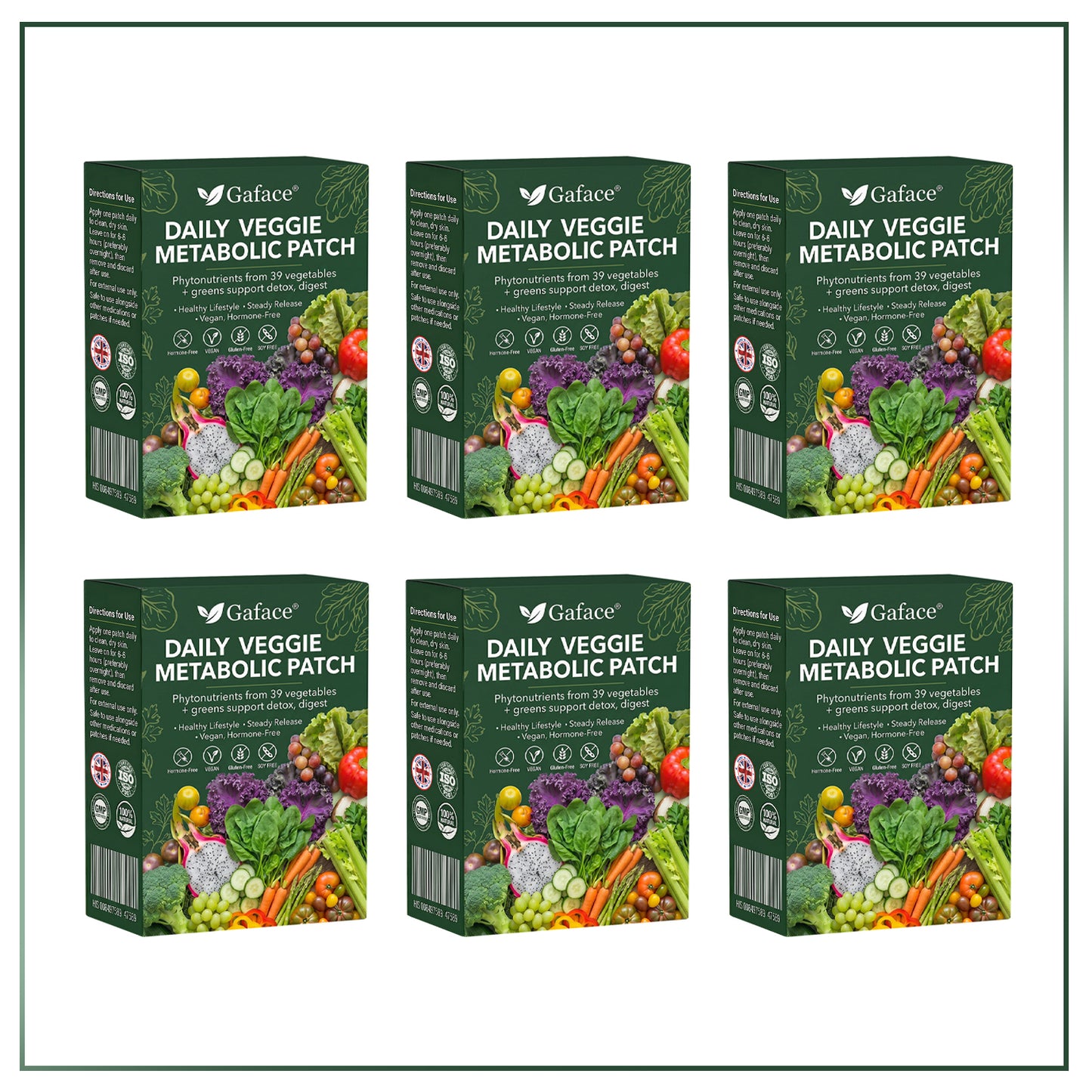 𝐆𝐚𝐟𝐚𝐜𝐞® 𝐃𝐚𝐢𝐥𝐲 𝐕𝐞𝐠𝐞𝐭𝐚𝐛𝐥𝐞 𝐌𝐞𝐭𝐚𝐛𝐨𝐥𝐢𝐜 𝐏𝐚𝐭𝐜𝐡 𝐮𝐬𝐞𝐬 𝐨𝐫𝐠𝐚𝐧𝐢𝐜 𝐯𝐞𝐠𝐞𝐭𝐚𝐛𝐥𝐞 𝐞𝐱𝐭𝐫𝐚𝐜𝐭𝐬 𝐚𝐧𝐝 𝐩𝐡𝐲𝐭𝐨𝐧𝐮𝐭𝐫𝐢𝐞𝐧𝐭𝐬 𝐟𝐫𝐨𝐦 𝟑𝟗 𝐯𝐞𝐠𝐞𝐭𝐚𝐛𝐥𝐞𝐬 + 𝐠𝐫𝐞𝐞𝐧𝐬 𝐭𝐨 𝐬𝐮𝐩𝐩𝐨𝐫𝐭 𝐝𝐞𝐭𝐨𝐱, 𝐝𝐢𝐠𝐞𝐬𝐭𝐢𝐨𝐧 & 𝐦𝐞𝐭𝐚𝐛𝐨𝐥𝐢𝐜 𝐫𝐞𝐬𝐞𝐭, 𝐚𝐧𝐝 𝐛𝐨𝐨𝐬𝐭 𝐞𝐧𝐞𝐫𝐠𝐲 𝐟𝐨𝐫 𝐚𝐥𝐥-𝐝𝐚𝐲 𝐰𝐞𝐥𝐥𝐧𝐞𝐬𝐬.