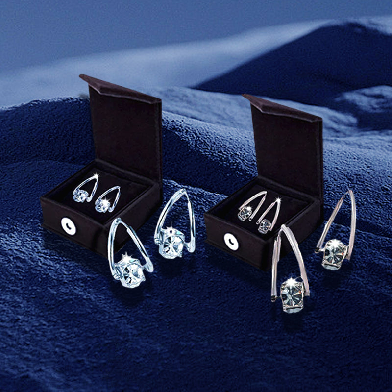 2 PAIRS💎Smoky gemstone+Crystal earrings